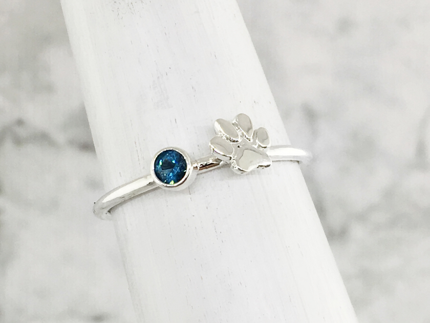 Paw print 2025 birthstone earrings