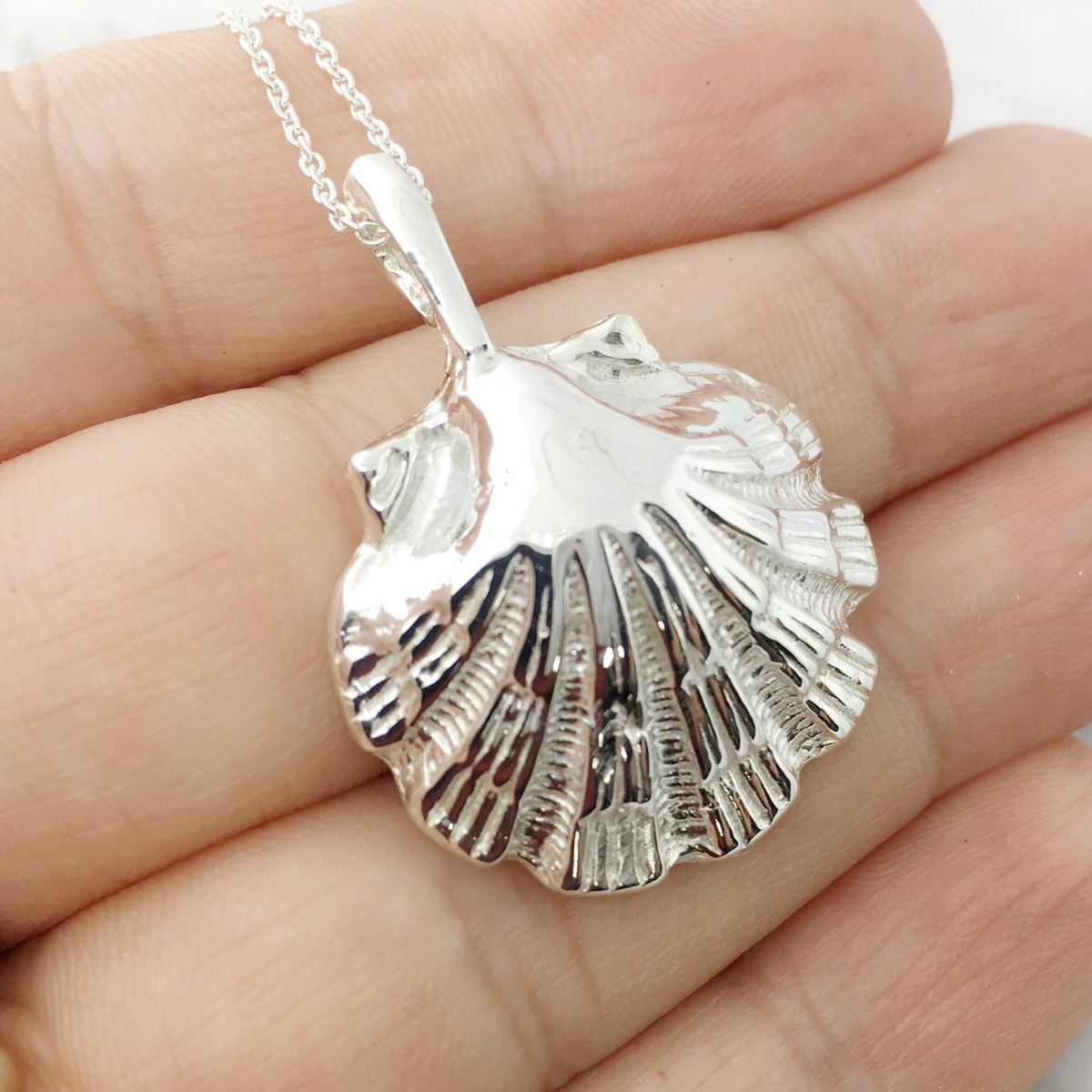 Sterling silver seashell necklace deals