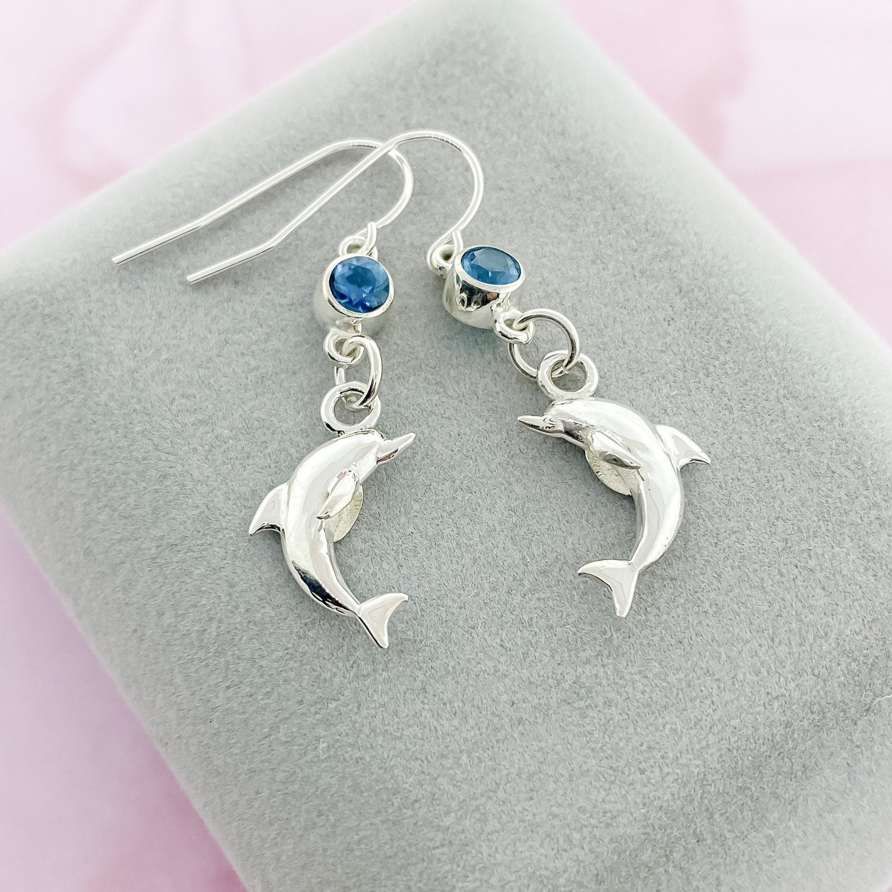 silver dolphin earring