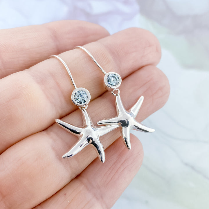 Sterling silver starfish 2024 earrings