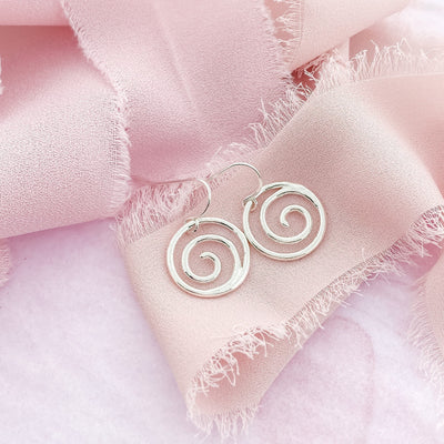 Small Silver Spiral Earrings