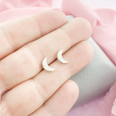 crescent moon earrings studs